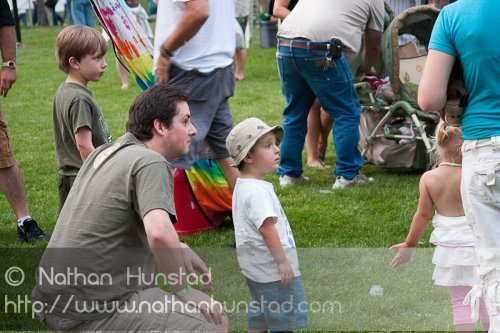 Chris and Michael Weber watching the bubbles at the Colorado Irish Festival